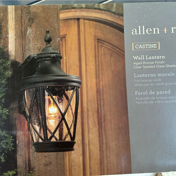 Allen + Roth Castine Aged Bronze Wall Lantern - Picture 1 of 2